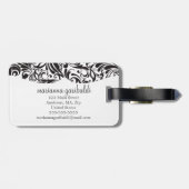 Modern Damask Black - Gepersonaliseerd Bagagelabel (Achterkant horizontaal)