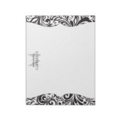 Modern Damask Black - Gepersonaliseerd Notitieblok (Linkerzijde)