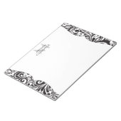 Modern Damask Black - Gepersonaliseerd Notitieblok (Schuin)