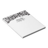 Modern Damask Black - Gepersonaliseerd Notitieblok (Schuin)