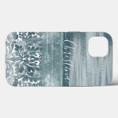 Modern Damask Blauwgroen Arty Pattern Case-Mate iPhone Case (Achterkant (horizontaal))