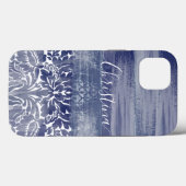 Modern Damask Blue Arty Pattern Case-Mate iPhone Case (Achterkant (horizontaal))