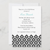 Modern Damask Bridal Shower Invitation Kaart (Voorkant)