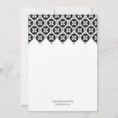 Modern Damask Bridal Shower Invitation Kaart (Achterkant)