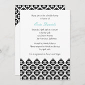 Modern Damask Bridal Shower Invitation Kaart (Voorkant / Achterkant)