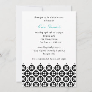 Modern Damask Bridal Shower Invitation Kaart