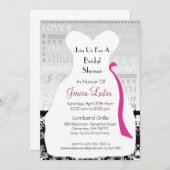 Modern Damask Bridal Shower Invitations Kaart (Voorkant / Achterkant)