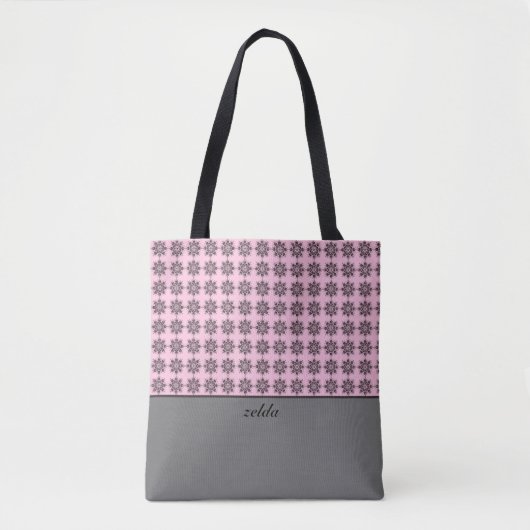 Modern Damask Floral Pattern Tote Bag (Voorkant)
