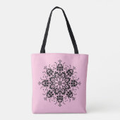 Modern Damask Floral Pattern Tote Bag (Achterkant)