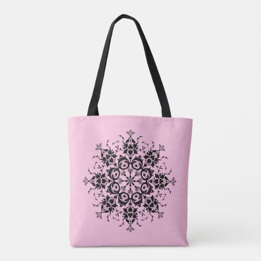 Modern Damask Floral Pattern Tote Bag (Achterkant)
