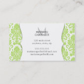 Modern Damask Green op maat Visitekaartje (Achterkant)