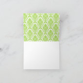 Modern Damask Green Personalized Notitiekaartje (Binnen)