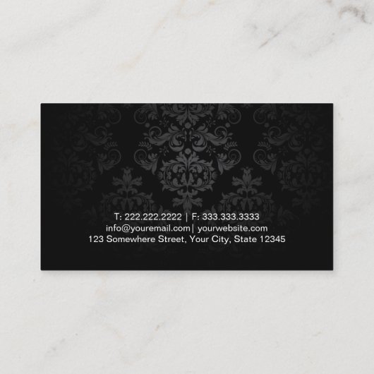 Modern Damask & Leopard Print Makeup Artist Visitekaartje (Achterkant)