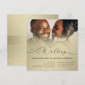 Modern Damask Minimalist Wedding Invitation Save The Date (Voorkant / Achterkant)