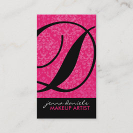 Modern Damask Monogram Visitekaartjes