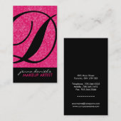 Modern Damask Monogram Visitekaartjes (Voorkant / Achterkant)