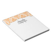 Modern Damask Oranje op maat Notitieblok (Schuin)