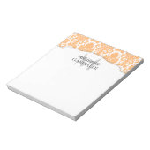 Modern Damask Oranje op maat Notitieblok (Linkerzijde)