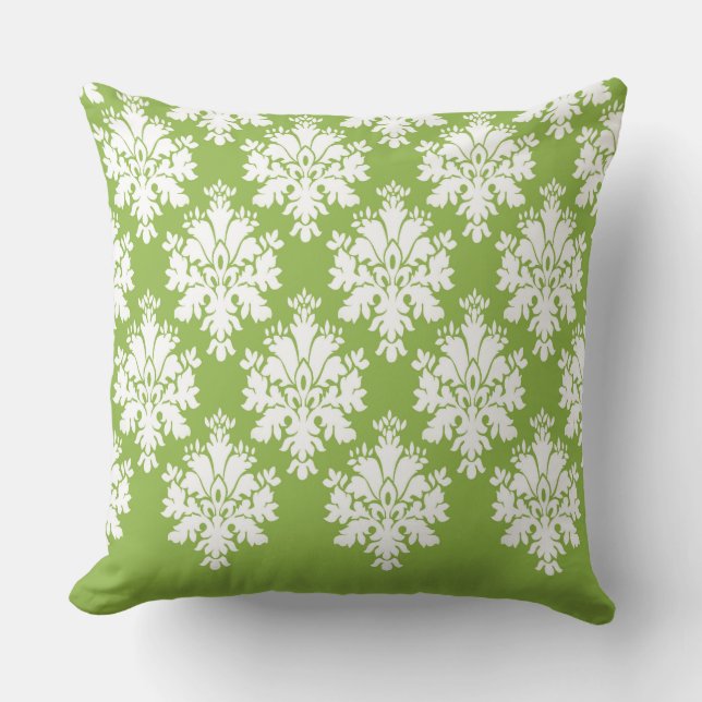 Modern Damask Pattern Pillow Green 3 - CH9 Kussen (Voorkant)