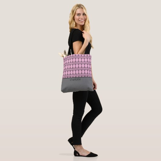 Modern Damask Pattern Tote Bag (Op model)