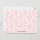 Modern Damask Pink Party Kaart (Achterkant)