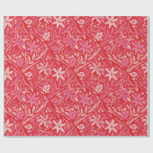 Modern Damask Poinsettia Ornament inpakpapier (Vlak)