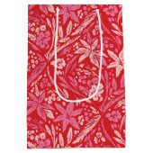 Modern Damask Poinsettia Ornament Medium Cadeauzakje (Achterkant)