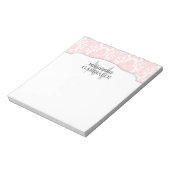Modern Damask roze gepersonaliseerd Notitieblok (Linkerzijde)