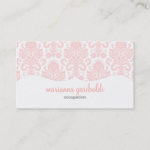 Modern Damask roze gepersonaliseerd Visitekaartje