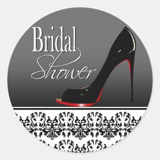 Modern Damask Stiletto Vrijgezellenfeest Ronde Sticker (Voorkant)