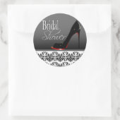 Modern Damask Stiletto Vrijgezellenfeest Ronde Sticker (Tas)