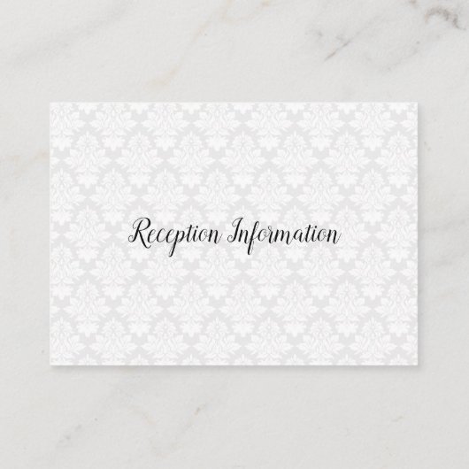 Modern Damask Wedding Enclosure Kaart (Achterkant)