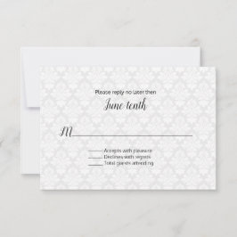 Modern Damask Wedding RSVP-kaart RSVP Kaartje