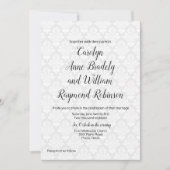 Modern Damask Wedding Uitnodiging (Voorkant)