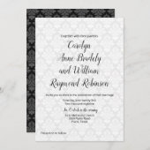 Modern Damask Wedding Uitnodiging (Voorkant / Achterkant)