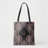 Modern damast Roos goud en glitter Tote Bag (Voorkant)