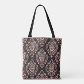 Modern damast Roos goud en glitter Tote Bag (Achterkant)