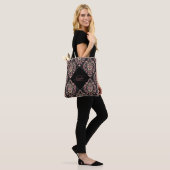 Modern damast Roos goud en glitter Tote Bag (Op model)