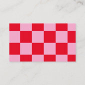 Modern dambord Toevoegen Logo Roze Rood Visitekaartje (Achterkant)