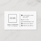 Modern dambord Toevoegen Logo Roze Rood Visitekaartje (Voorkant)