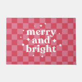 Modern dambord vrolijk en helder kerstfeest deurmat (Voorkant)