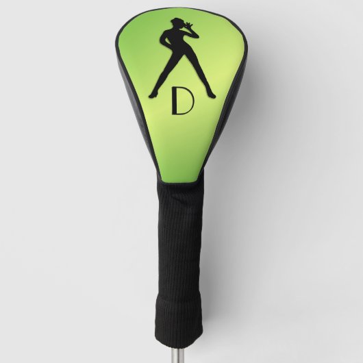 Modern Dance Green Initiaal Golfheadcover (Voorkant)