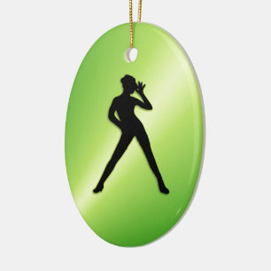 Modern Dance Green Keramisch Ornament