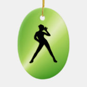 Modern Dance Green Keramisch Ornament (Voorkant)