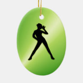 Modern Dance Green Keramisch Ornament (Achterkant)