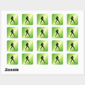 Modern Dance Green Vierkante Sticker (Vel)