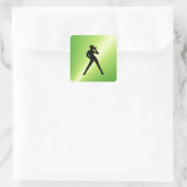 Modern Dance Green Vierkante Sticker (Tas)