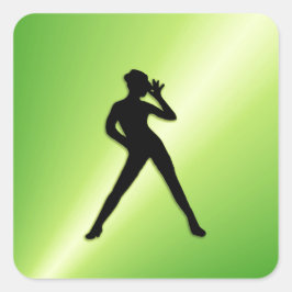 Modern Dance Green Vierkante Sticker