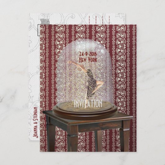 MODERN DANCE INVITATIE BRIEFKAART (Voorkant / Achterkant)