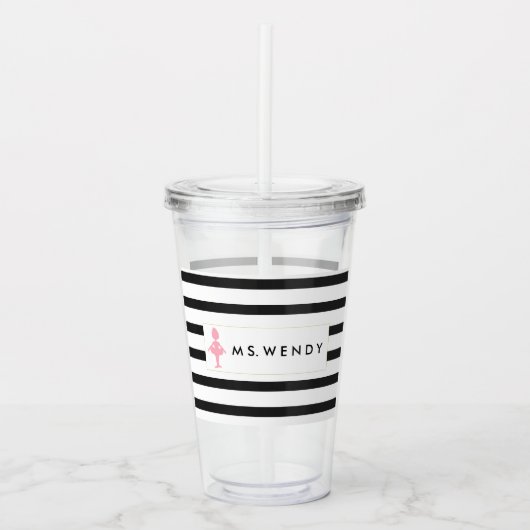 Modern Dance Teacher Personalized Acryl Drinkbeker (Voorkant)